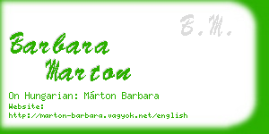 barbara marton business card
