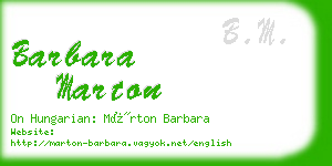 barbara marton business card
